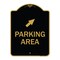 Signmission Parking Area W/ Upper Right Arrow, Black & Gold Aluminum Sign, 18" x 24", BG-1824-23463 A-DES-BG-1824-23463 - alternate 1